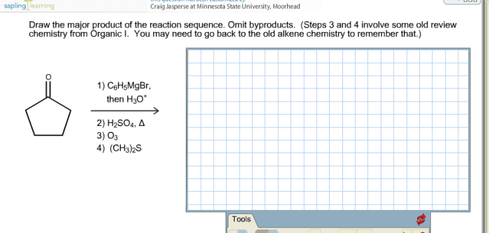 Reaction major sequence draw omit byproducts